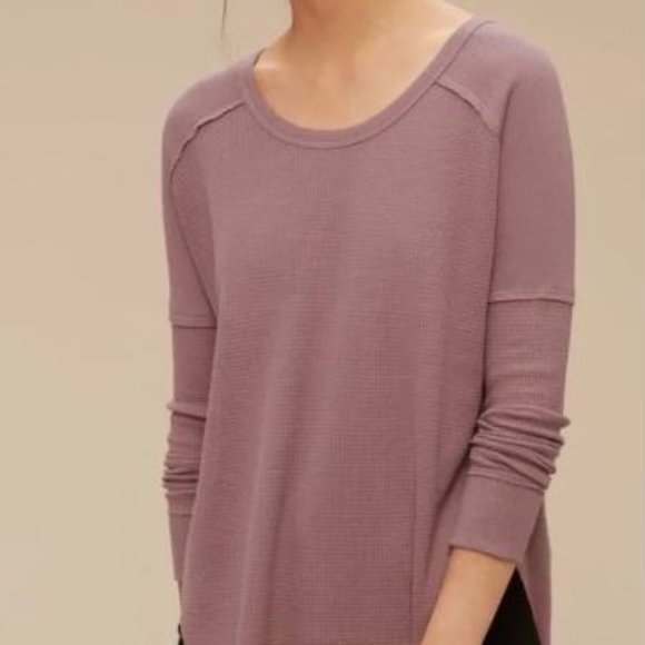 Aritzia Waffle Knit Thermal Shirt - Picture 1 of 6